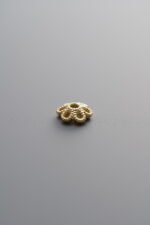 925 Sterling Silver-Gold Plated-Flower Bead Cap-5mm - Image 4