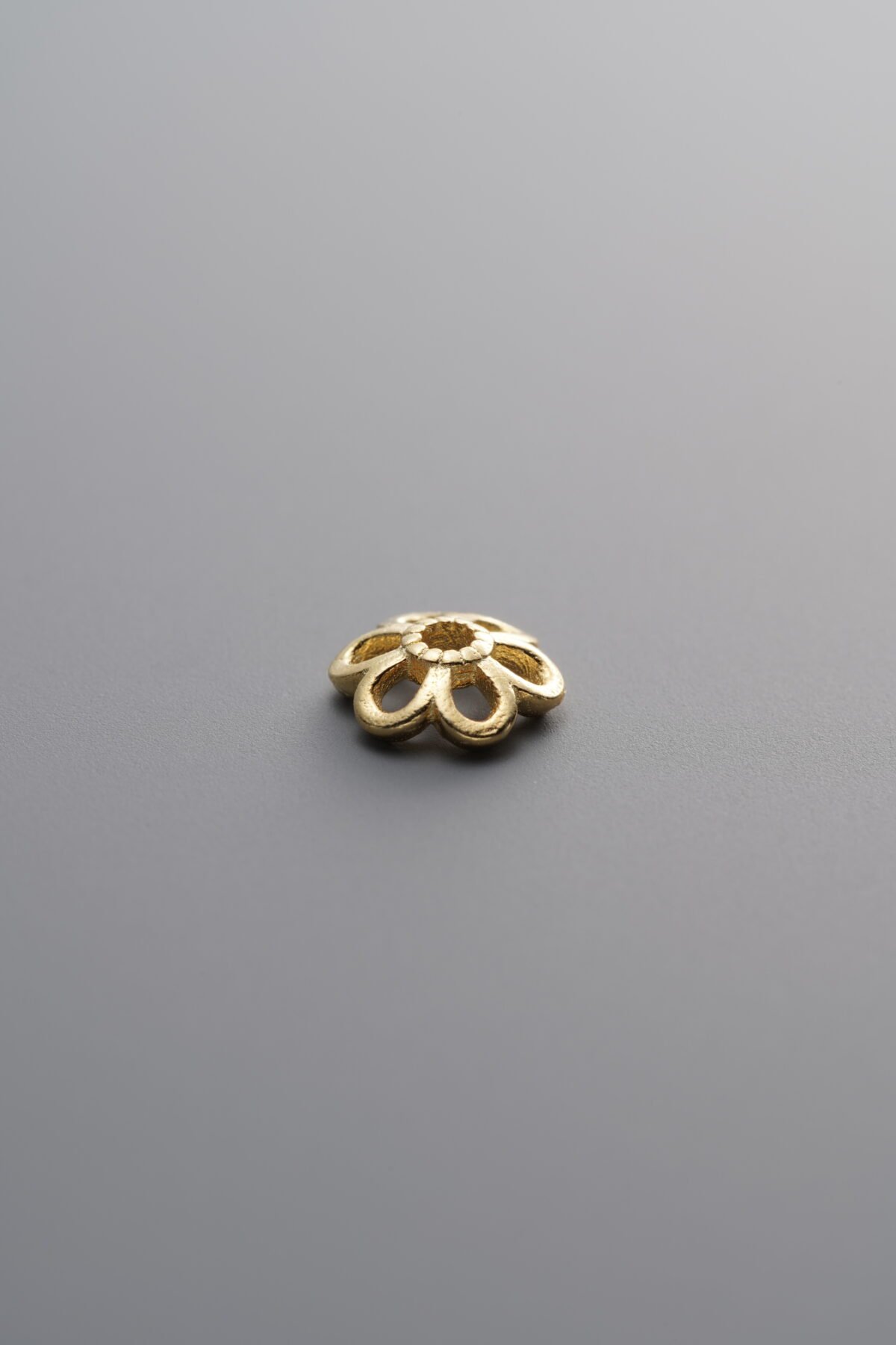 925 Sterling Silver-Gold Plated-Flower Bead Cap-6mm - Image 1