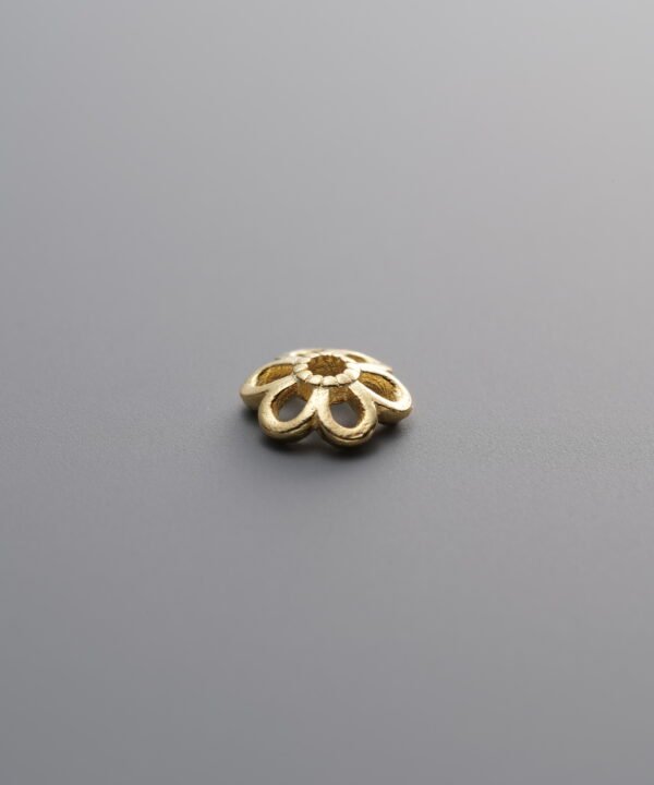 925 Silver-Gold Plated-Flower Bead Cap-6mm
