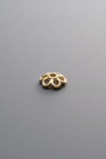 925 Sterling Silver-Gold Plated-Flower Bead Cap-6mm