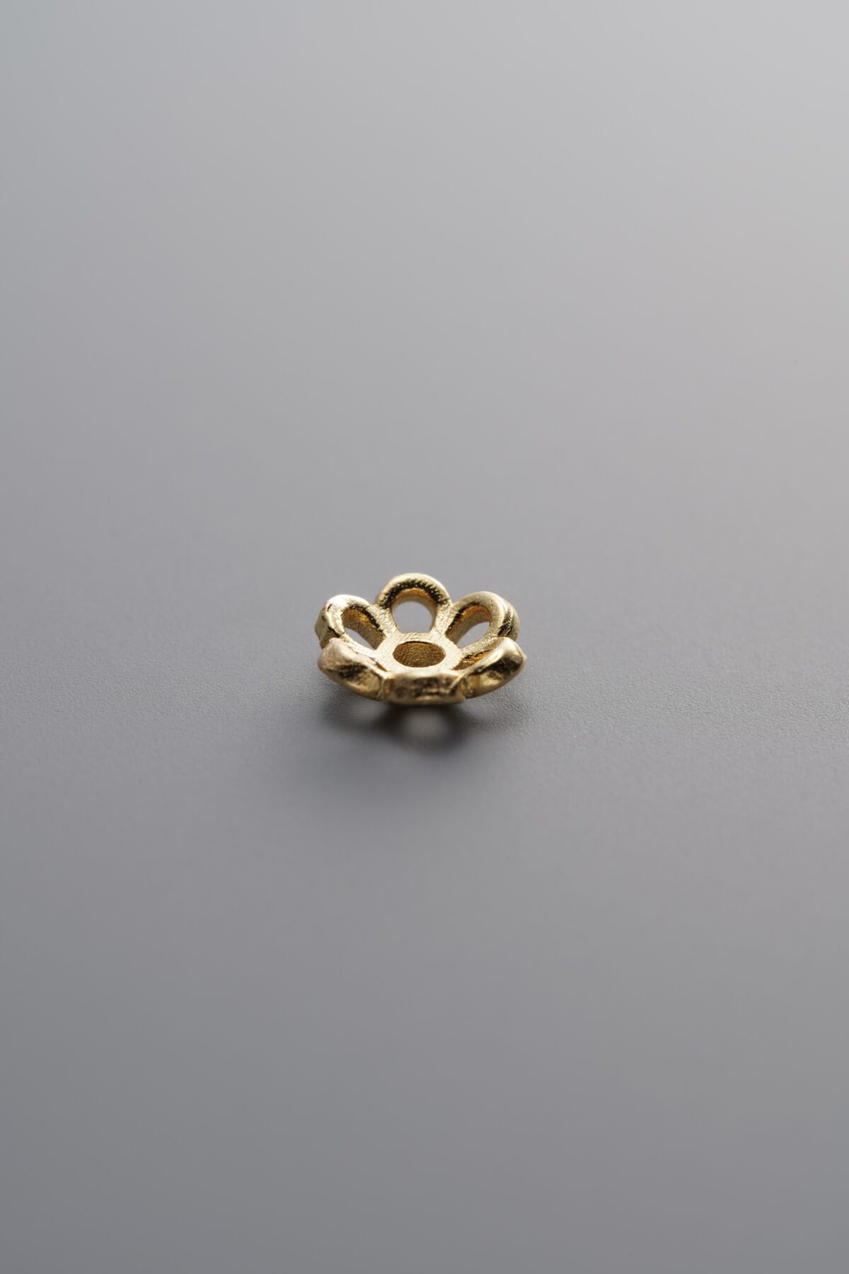 925 Sterling Silver-Gold Plated-Flower Bead Cap-6mm - Image 4