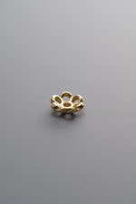 925 Sterling Silver-Gold Plated-Flower Bead Cap-6mm - Image 4