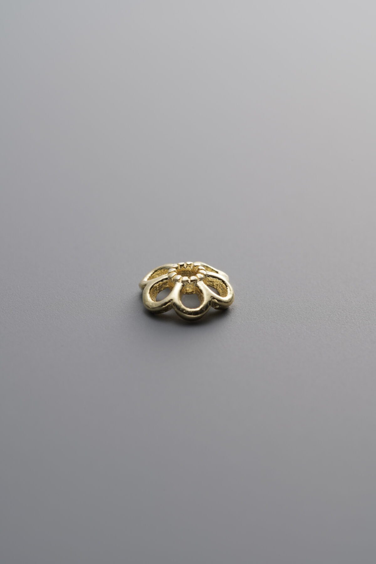 925 Sterling Silver-Gold Plated-Flower Bead Cap-6mm - Image 3