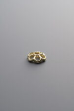 925 Sterling Silver-Gold Plated-Flower Bead Cap-6mm - Image 3