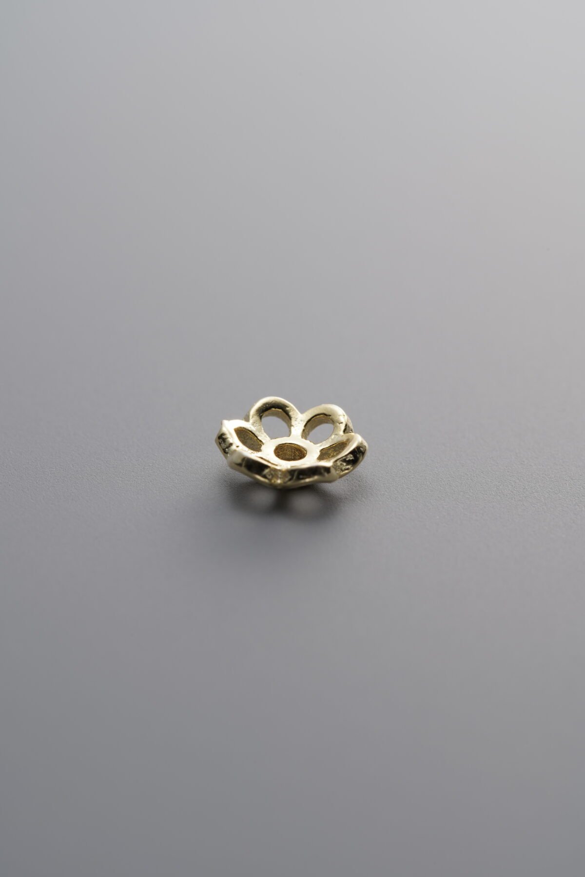 925 Sterling Silver-Gold Plated-Flower Bead Cap-6mm - Image 2