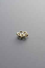 925 Sterling Silver-Gold Plated-Flower Bead Cap-6mm - Image 2