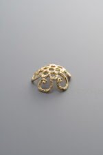 925 Sterling Silver-Gold Plated-Flower Bead Cap-11mm - Image 4
