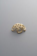 925 Sterling Silver-Gold Plated-Flower Bead Cap-11mm - Image 2