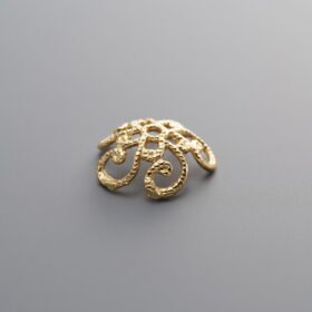 925 Sterling Silver-Gold Plated-Flower Bead Cap-11mm