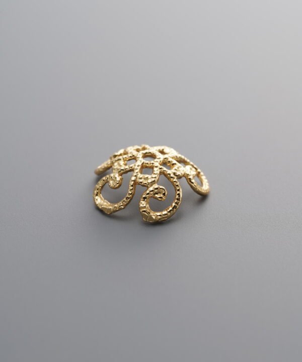 925 Silver-Gold Plated-Flower Bead Cap-11mm