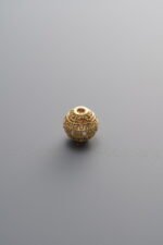 925 Sterling Silver-Gold Plated-Zircon Round Spacer Bead-6mm - Image 4