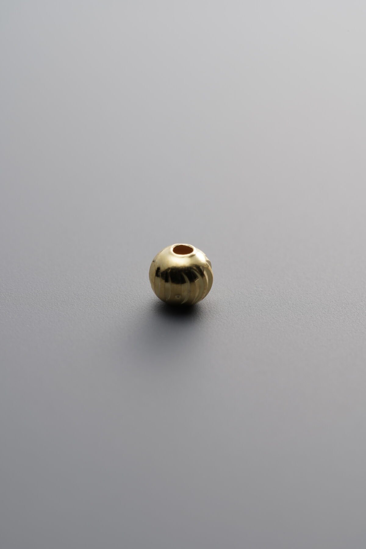 925 Sterling Silver-Gold Plated-Curved Knife Round Spacer Bead-4mm - Image 2