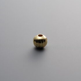 925 Sterling Silver-Gold Plated-Curved Knife Round Spacer Bead-4mm