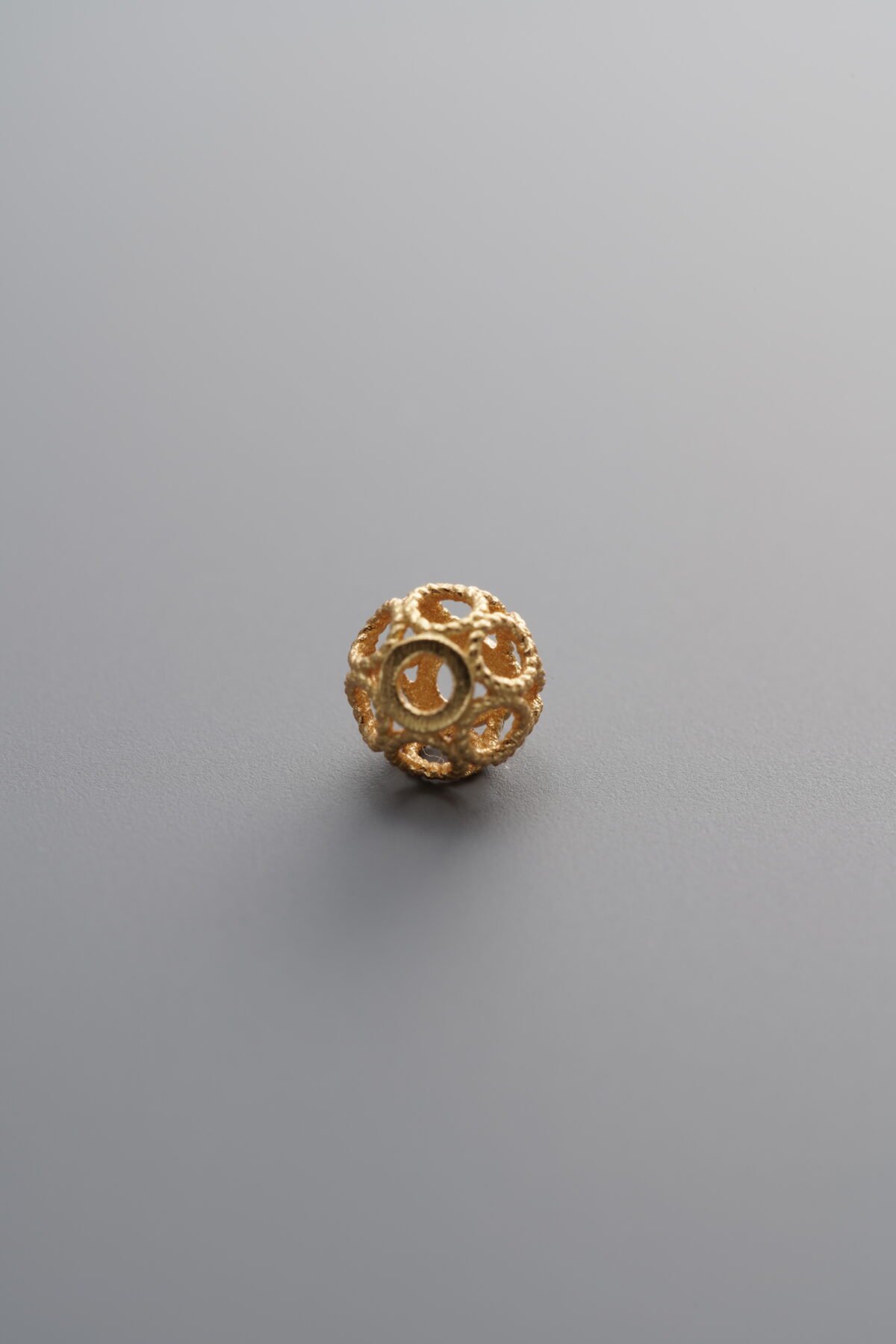 925 Sterling Silver-Gold Plated-Openwork Multi-Petal Spacer Bead-5mm - Image 1