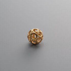 925 Silver-Gold Plated-Hollowed-out Multi-petal Spacer Bead-5mm