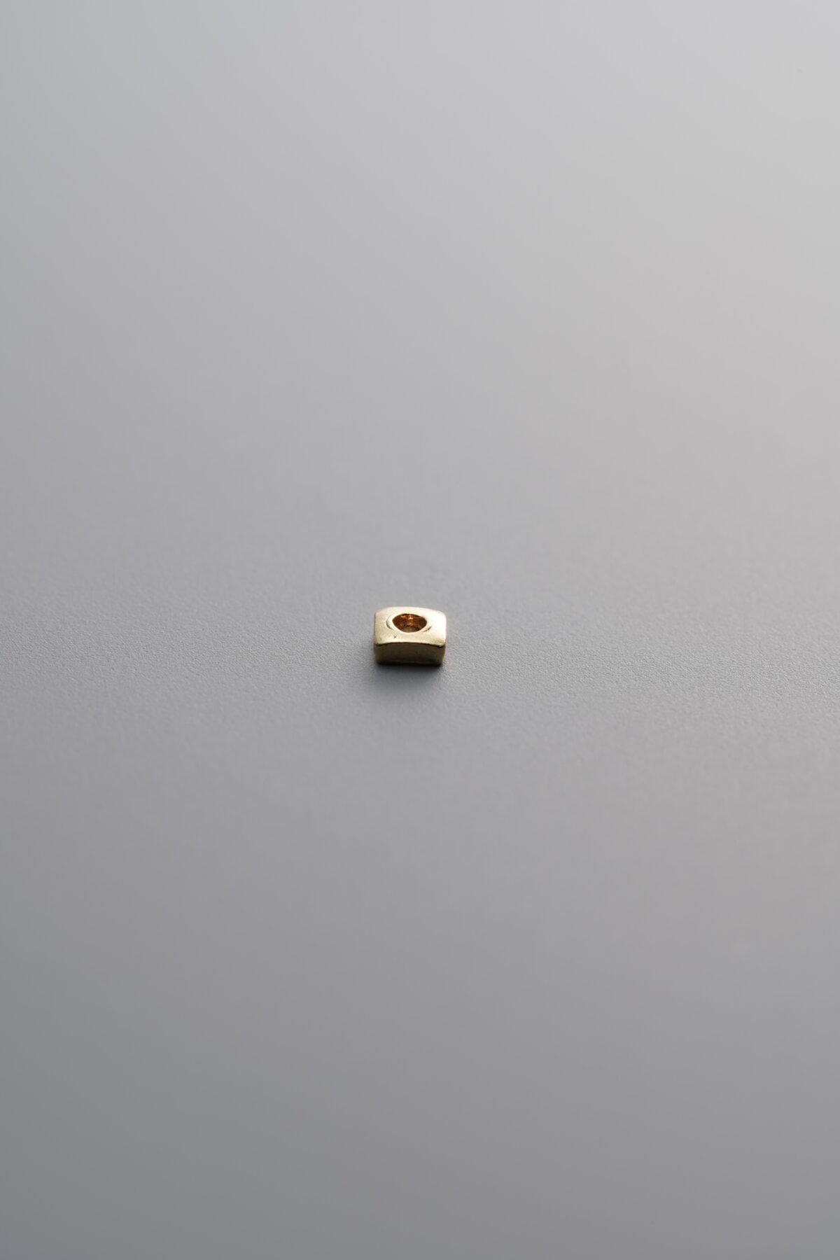 925 Sterling Silver-Gold Plated-Square Mini Spacer Bead-2mm - Image 2