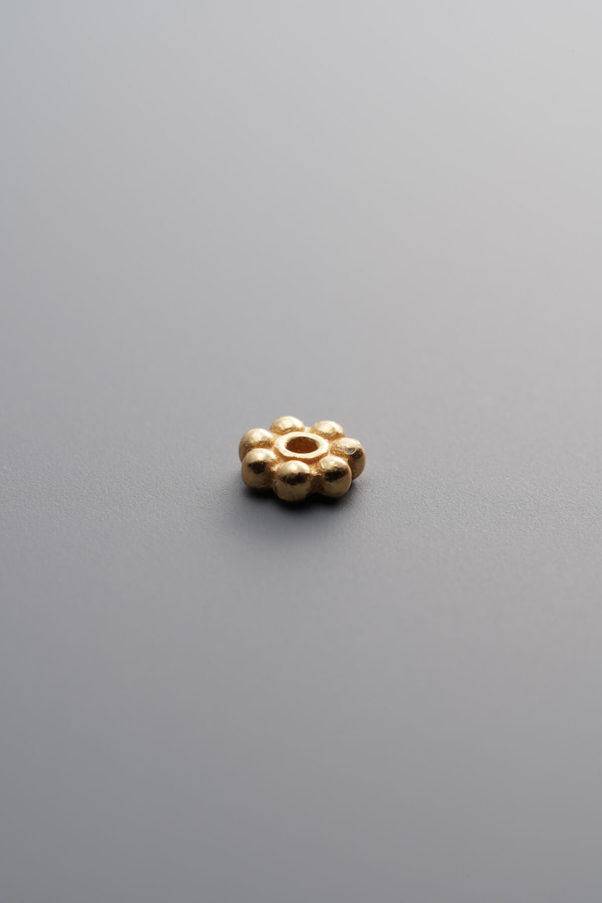 925 Sterling Silver-Gold Plated-Wheel Bead-4mm - Image 2