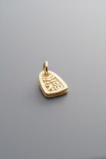 925 Sterling Silver-Gold Plated-Fu Character Pendant-11mm
