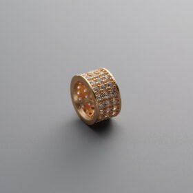 925 Sterling Silver-Gold Plated-Om Mani Padme Hum Straight-Cut Spacer Bead-7mm