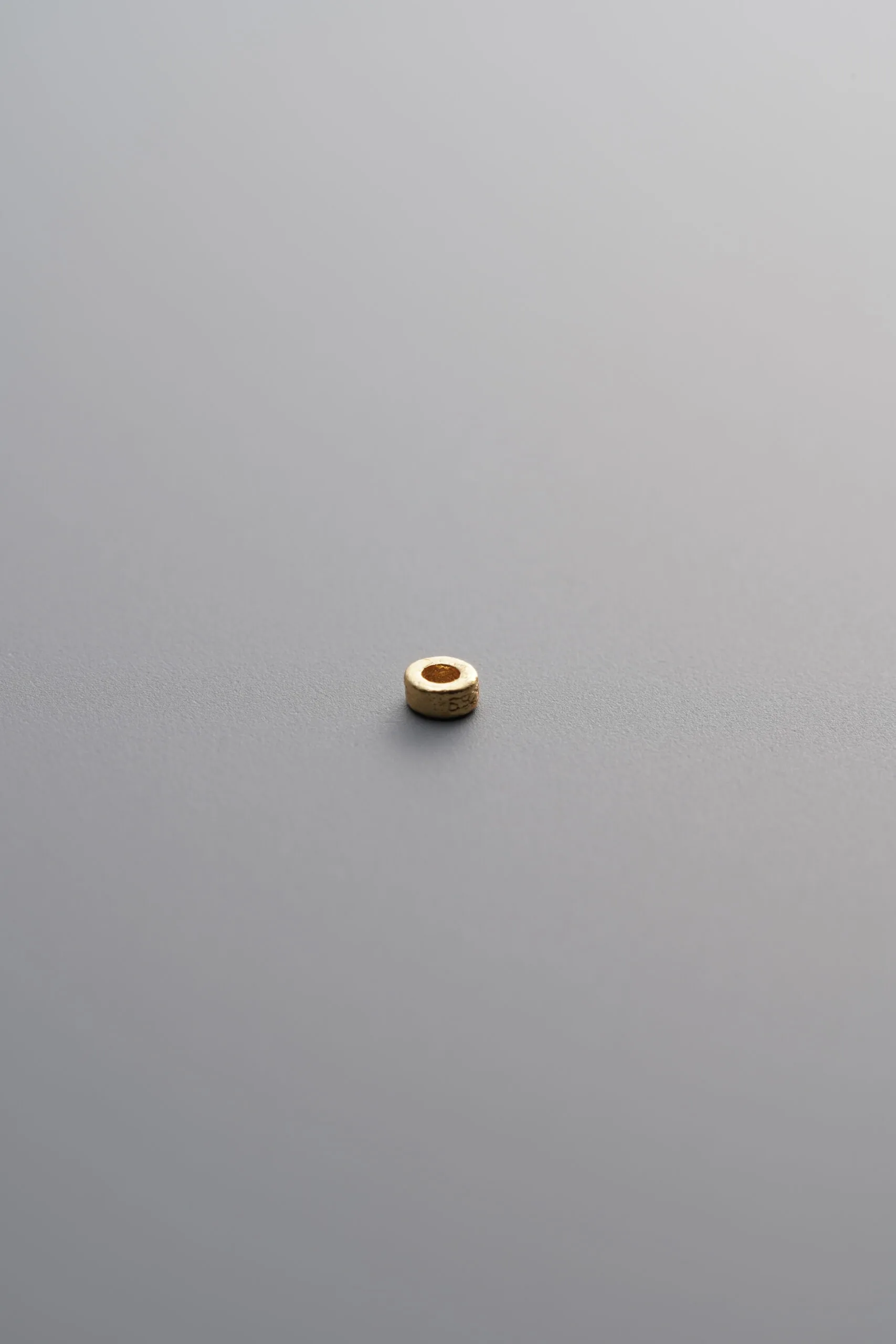 925 Sterling Silver-Gold Plated-Mini Rondelle Bead-2mm - Image 1