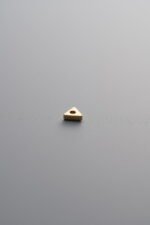 925 Sterling Silver-Gold Plated-Straight-Cut Triangle Spacer Bead-3mm - Image 2
