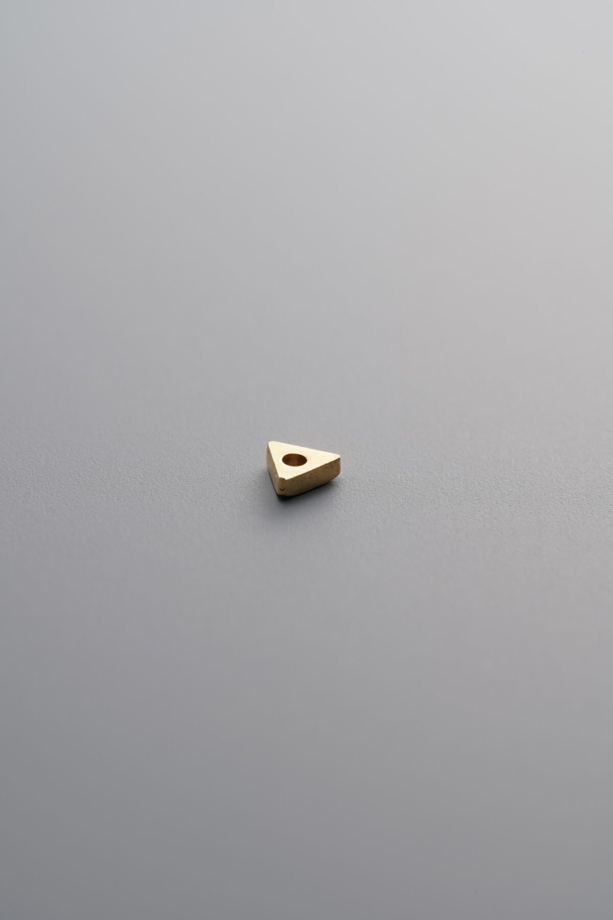 925 Sterling Silver-Gold Plated-Straight-Cut Triangle Spacer Bead-3mm - Image 1
