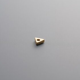 925 Sterling Silver-Gold Plated-Straight-Cut Triangle Spacer Bead-3mm