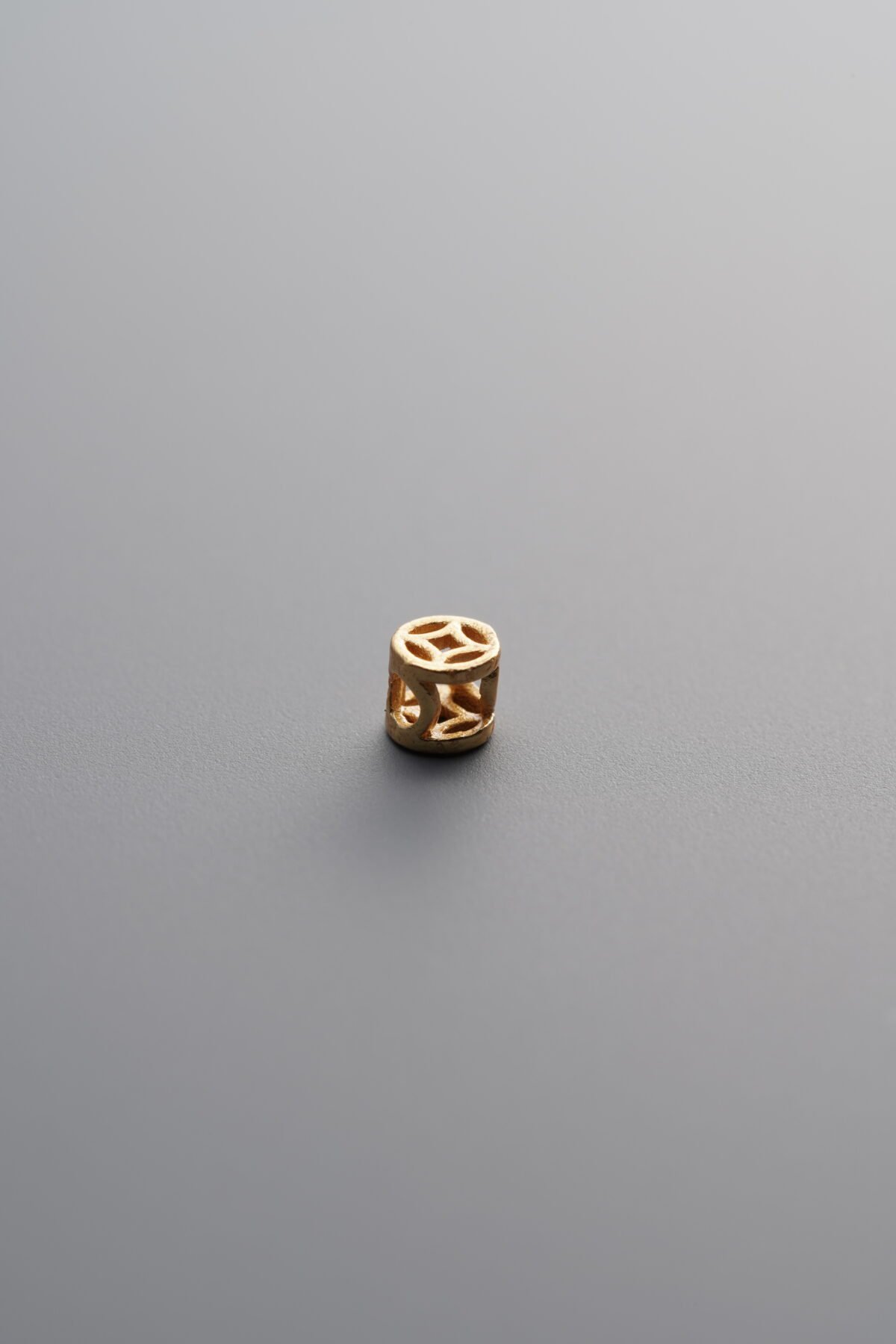 925 Sterling Silver-Gold Plated-Openwork Copper Coin Spacer Bead-3mm - Image 2