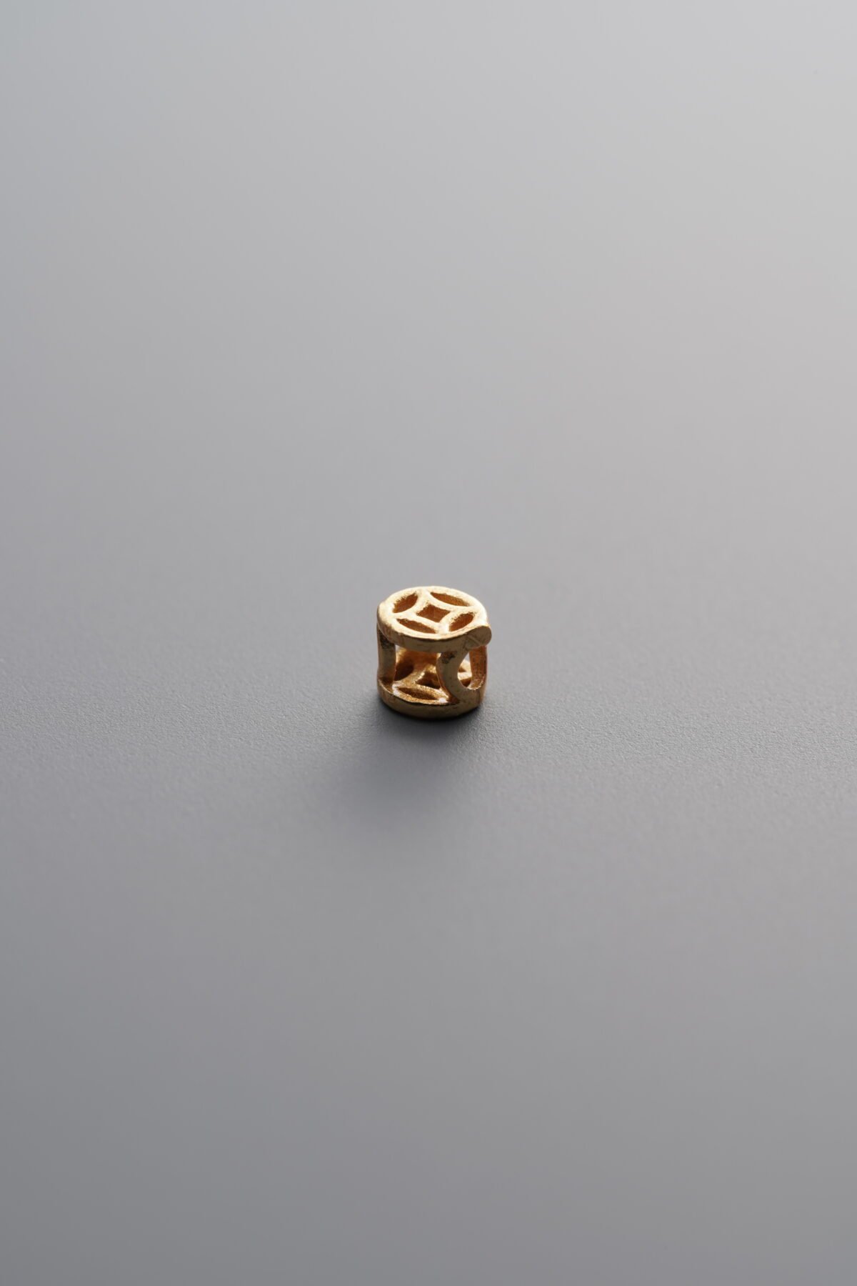 925 Sterling Silver-Gold Plated-Openwork Copper Coin Spacer Bead-3mm - Image 1