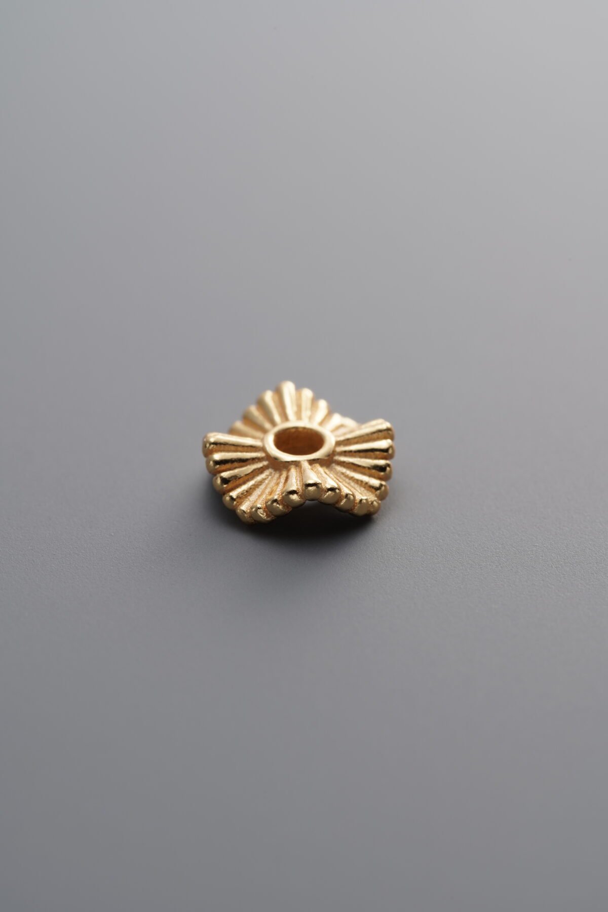 925 Sterling Silver-Gold Plated-Wave Pattern Spacer Bead-7mm - Image 4