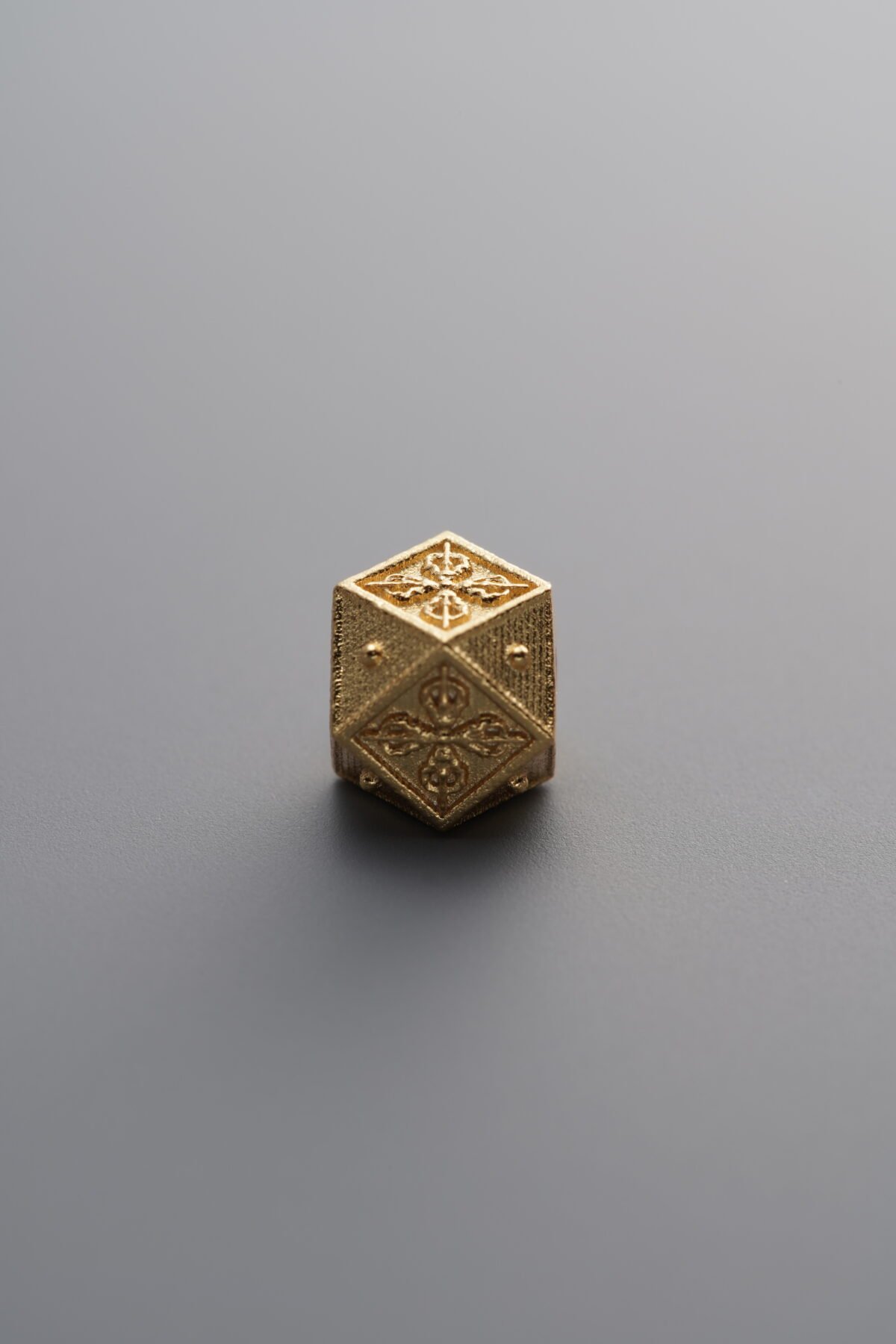 925 Sterling Silver-Gold Plated-Printed Octagonal Spacer Bead-8mm - Image 3
