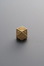 925 Sterling Silver-Gold Plated-Printed Octagonal Spacer Bead-8mm - Image 3