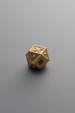 925 Sterling Silver-Gold Plated-Printed Octagonal Spacer Bead-8mm - Image 4