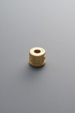 925 Sterling Silver-Gold Plated-Om Mani Padme Hum Spacer Bead-6mm - Image 3