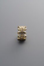 925 Sterling Silver-Gold Plated-Zircon Flower Circle Spacer Bead-8mm - Image 3