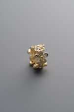 925 Sterling Silver-Gold Plated-Zircon Flower Circle Spacer Bead-8mm - Image 2
