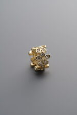 925 Sterling Silver-Gold Plated-Zircon Flower Circle Spacer Bead-8mm - Image 2
