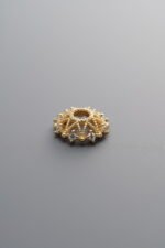 925 Sterling Silver-Gold Plated-Zircon Flower Bead Cap-10mm - Image 3
