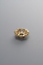 925 Sterling Silver-Gold Plated-Zircon Flower Bead Cap-10mm - Image 2