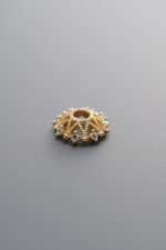 925 Sterling Silver-Gold Plated-Zircon Flower Bead Cap-10mm - Image 4