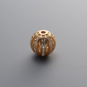 Zircon Openwork Flower Ball Spacer Bead