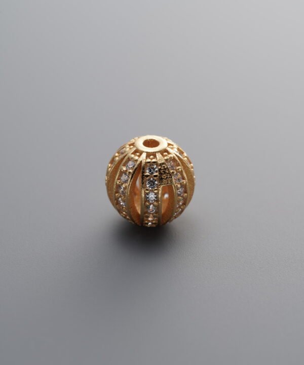 Zircon Openwork Flower Ball Spacer Bead