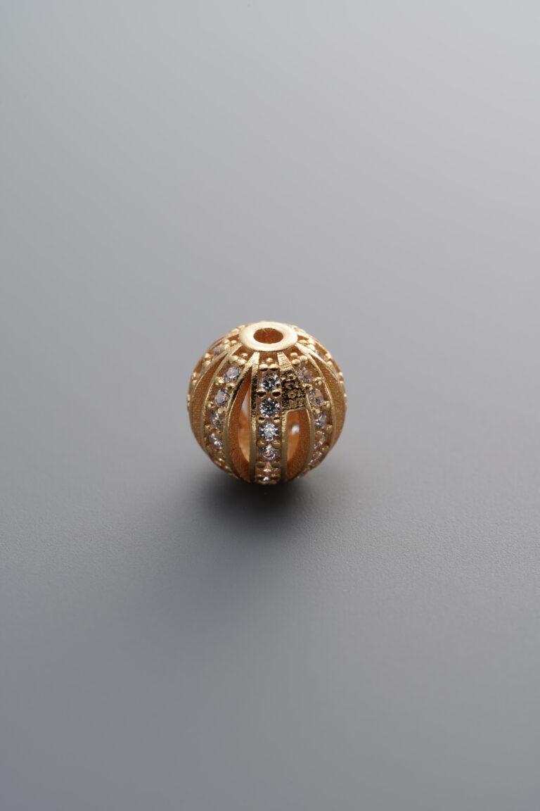 Zircon Openwork Flower Ball Spacer Bead