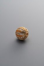 925 Sterling Silver-Gold Plated-Zircon Openwork Flower Ball Spacer Bead-8mm - Image 4