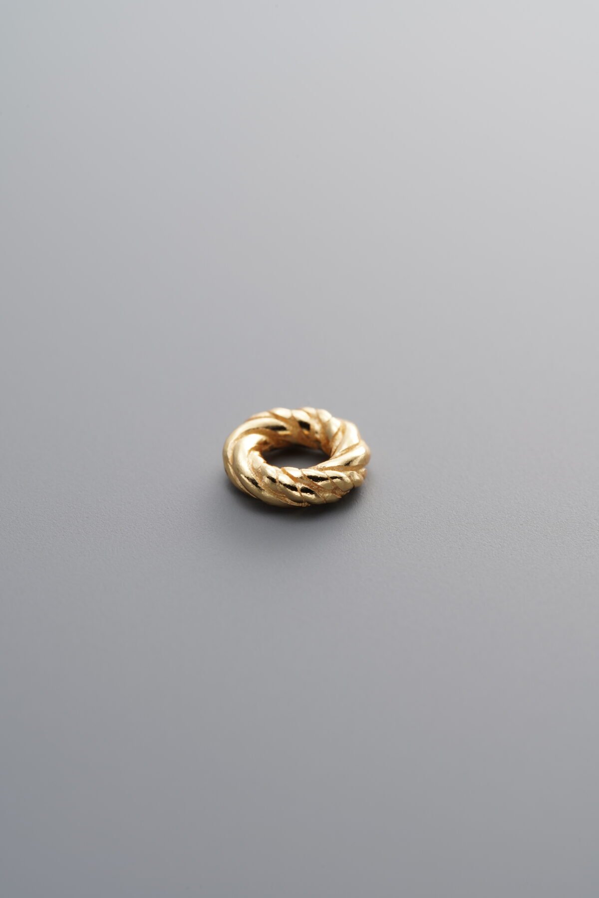 925 Sterling Silver-Gold Plated-Twisted Pattern Spacer Bead-7mm - Image 1