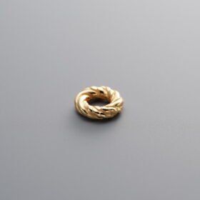 925 Sterling Silver-Gold Plated-Twisted Pattern Spacer Bead-7mm
