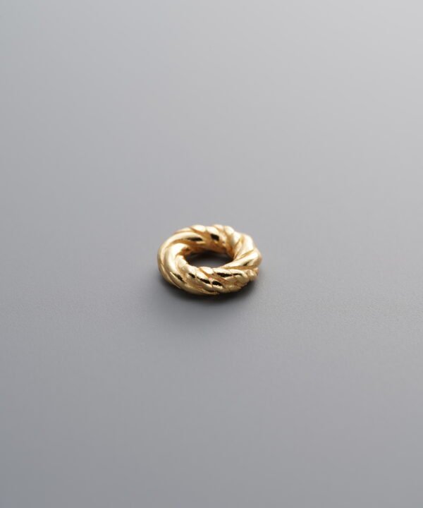 925 Silver-Gold Plated-Twisted Pattern Spacer Bead-7mm