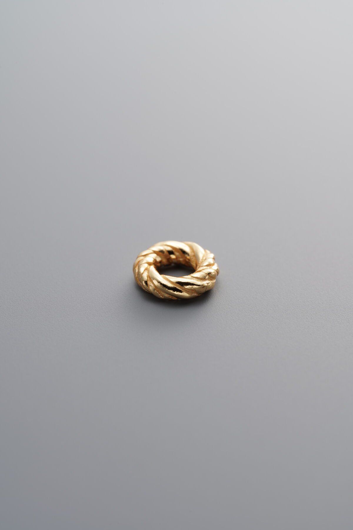 925 Sterling Silver-Gold Plated-Twisted Pattern Spacer Bead-7mm - Image 3