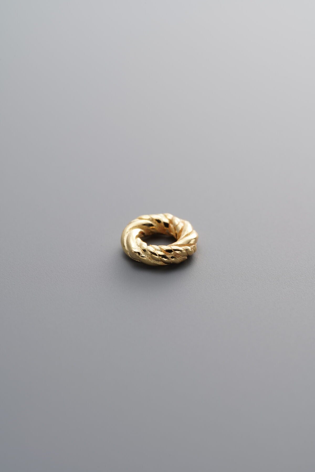 925 Sterling Silver-Gold Plated-Twisted Pattern Spacer Bead-7mm - Image 2