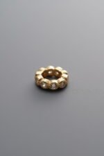 925 Silver-Gold Plated-Zircon Wheel-shaped Circle Spacer Bead-7mm - Image 2